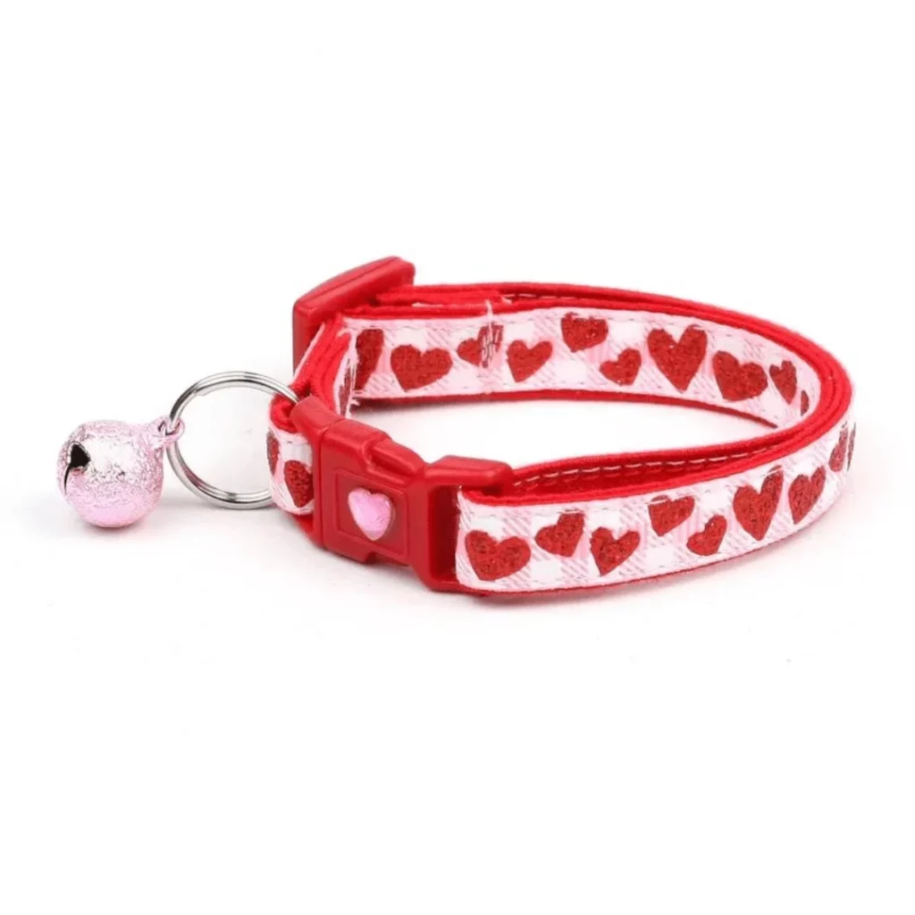 Cat Collar Hearts with pink bell