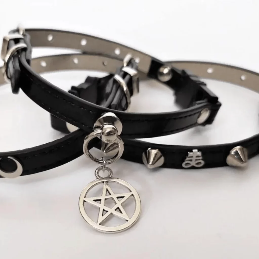 Cat Collars for King and Queen cats With Occult Charms