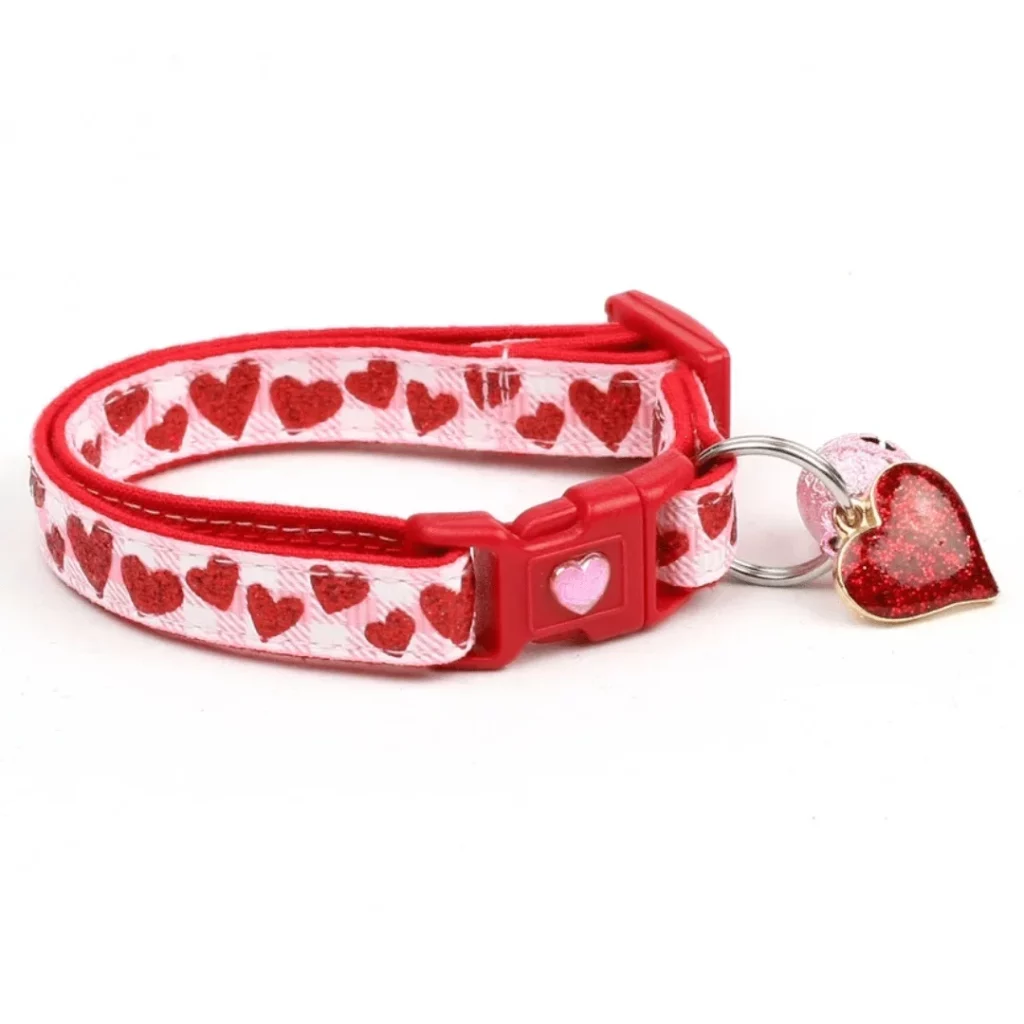 Hearts Cat Collars for cuddly cats heart motif with heart charm